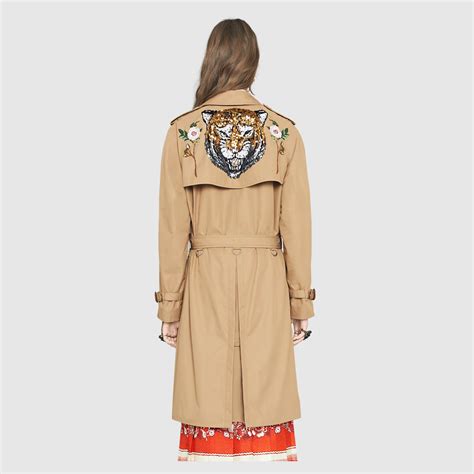 gucci trench coat tiger|Gucci trench coat women's.